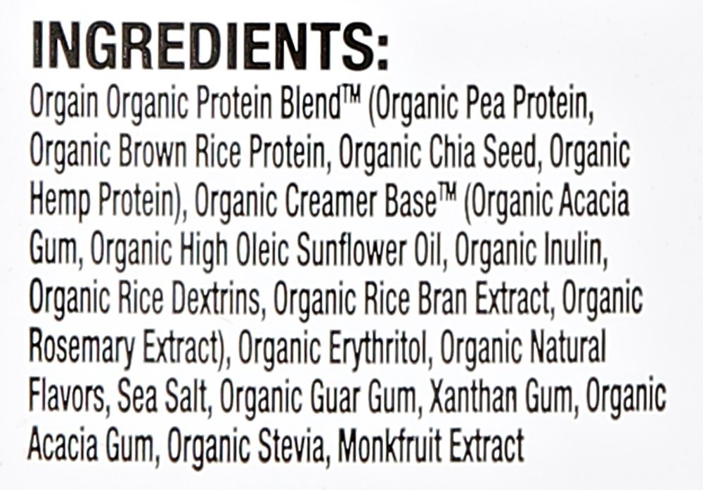 orgain organic protein powder ingredients review